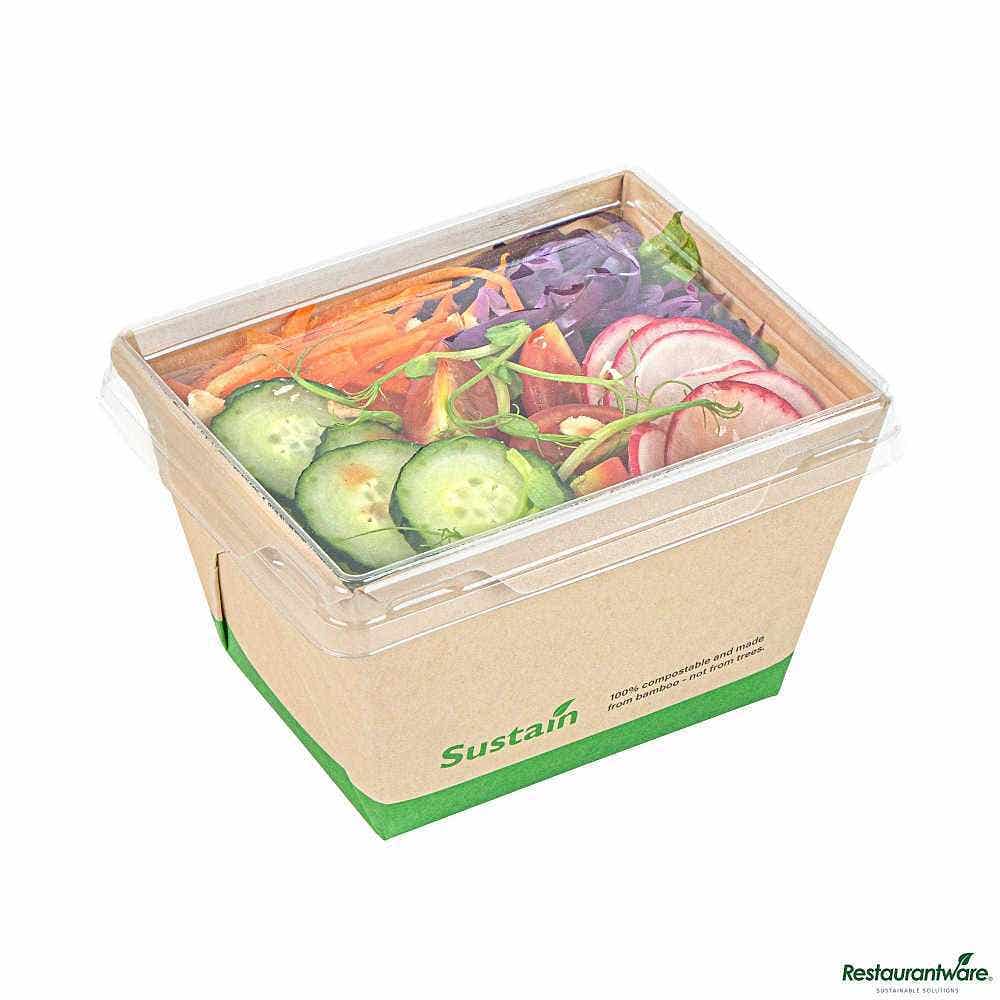 Wholesale Restaurantware Sustain 17 Oz Bamboo Paper Small Click Lock Container 50 ct- Bulk