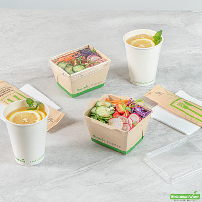 Wholesale Restaurantware 17 Oz Bamboo Paper Small Click Lock Container- Bulk