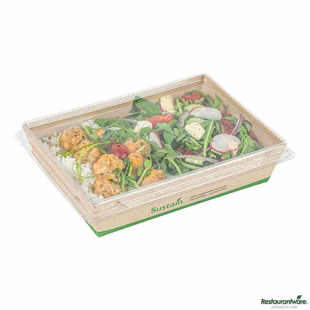 Wholesale Restaurantware Sustain 34 Oz Bamboo Paper Medium Click Lock Container 50 ct- Bulk