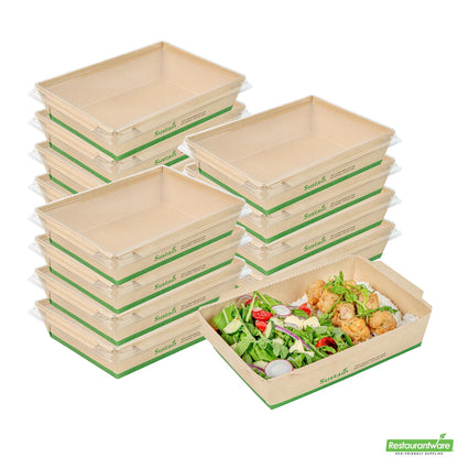 Wholesale Restaurantware 34 Oz Bamboo Paper Medium Click Lock Container- Bulk