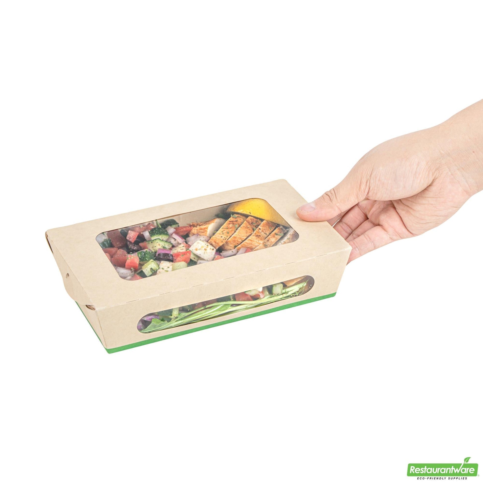 Wholesale Restaurantware 35 Oz Bamboo Paper Medium Bio Take Out Container - 7.9" X 4.7" X 2"- Bulk