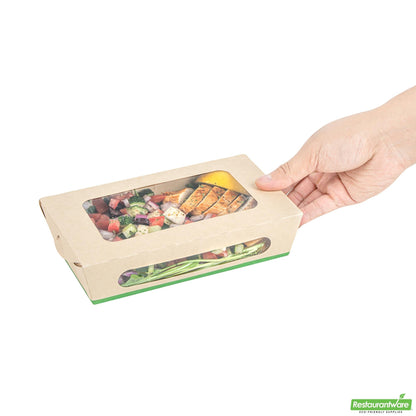 Wholesale Restaurantware 35 Oz Bamboo Paper Medium Bio Take Out Container - 7.9" X 4.7" X 2"- Bulk