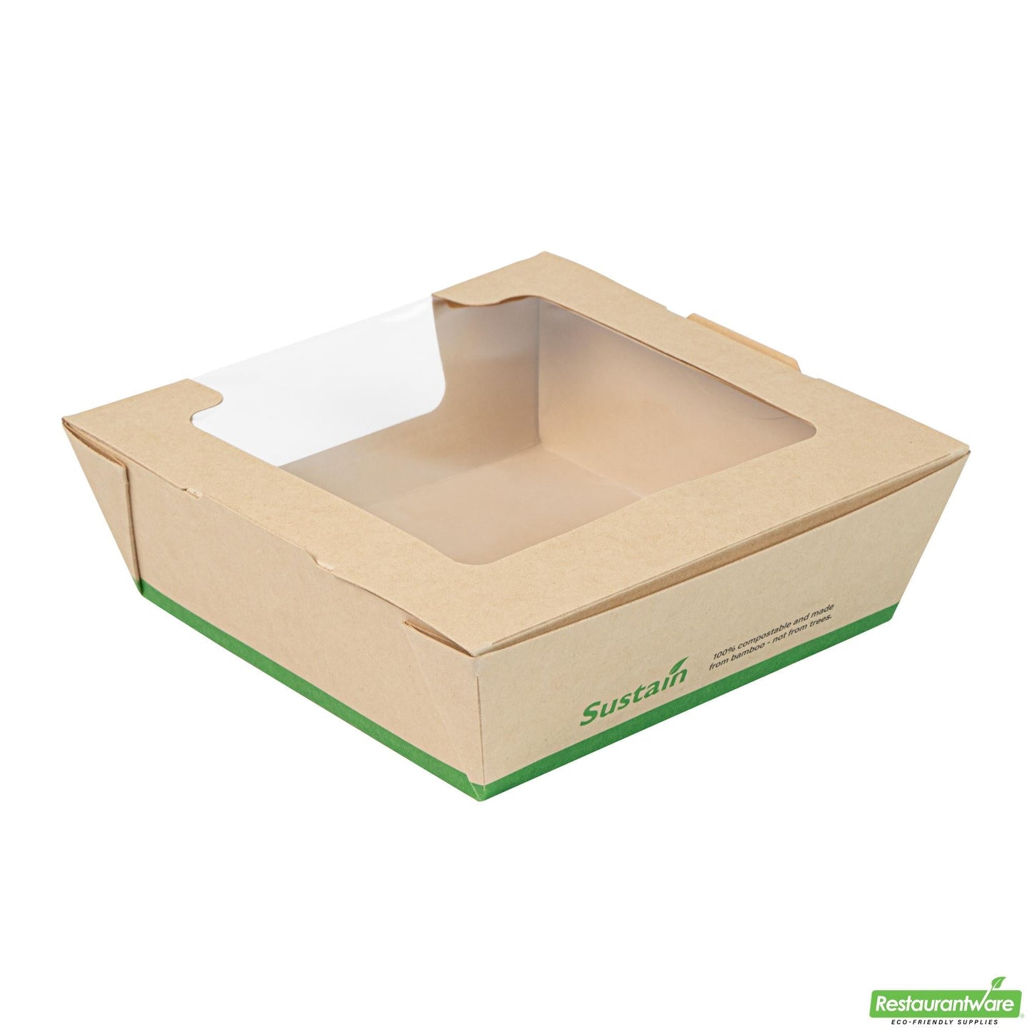 Wholesale Restaurantware 26 Oz Bamboo Paper Medium Bio Salad Box - 5.7" X 5.7" X 1.8"- Bulk