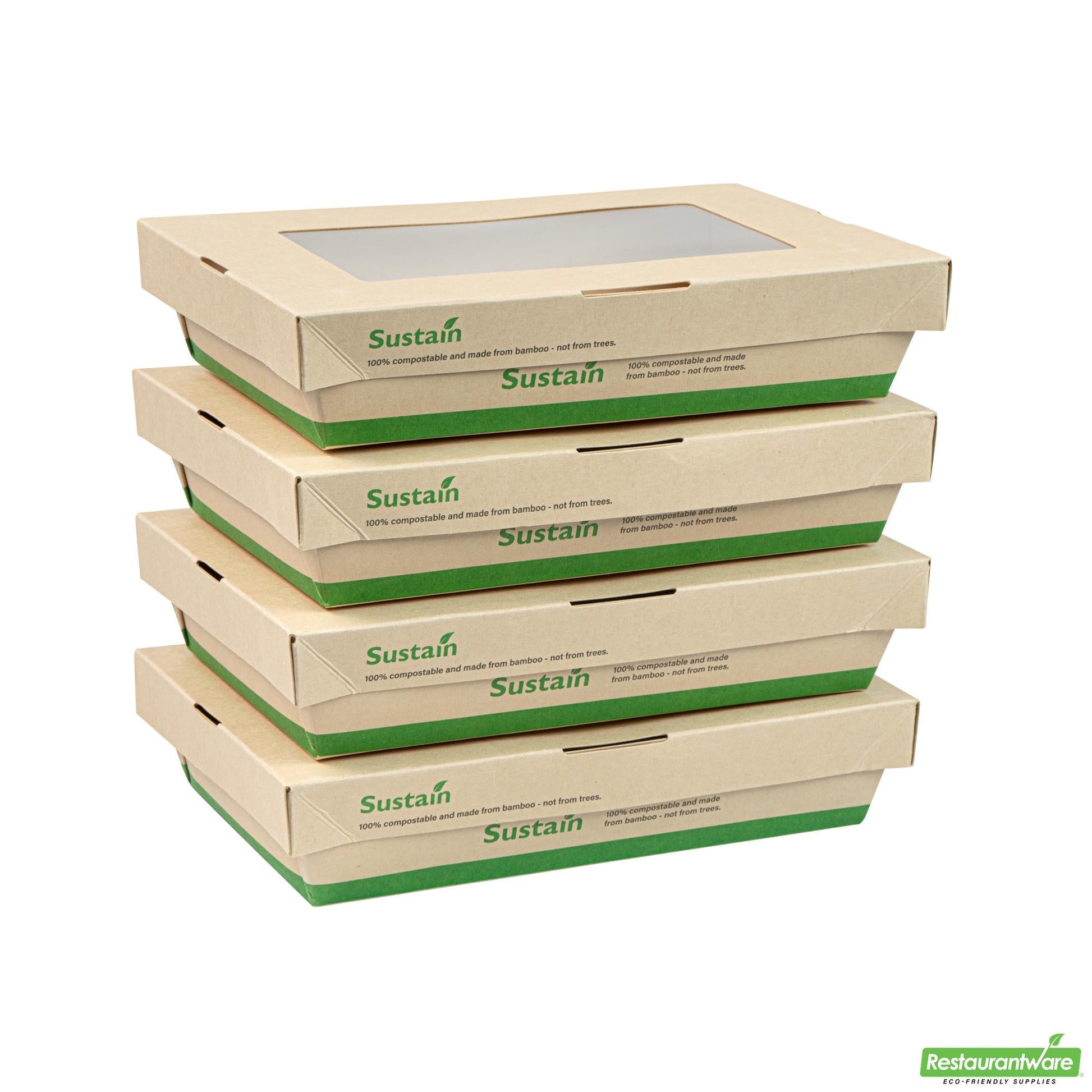 Wholesale Restaurantware 28 Oz Bamboo Paper Small Take Out Container - 7.5" X 5.1" X 1.6"- Bulk