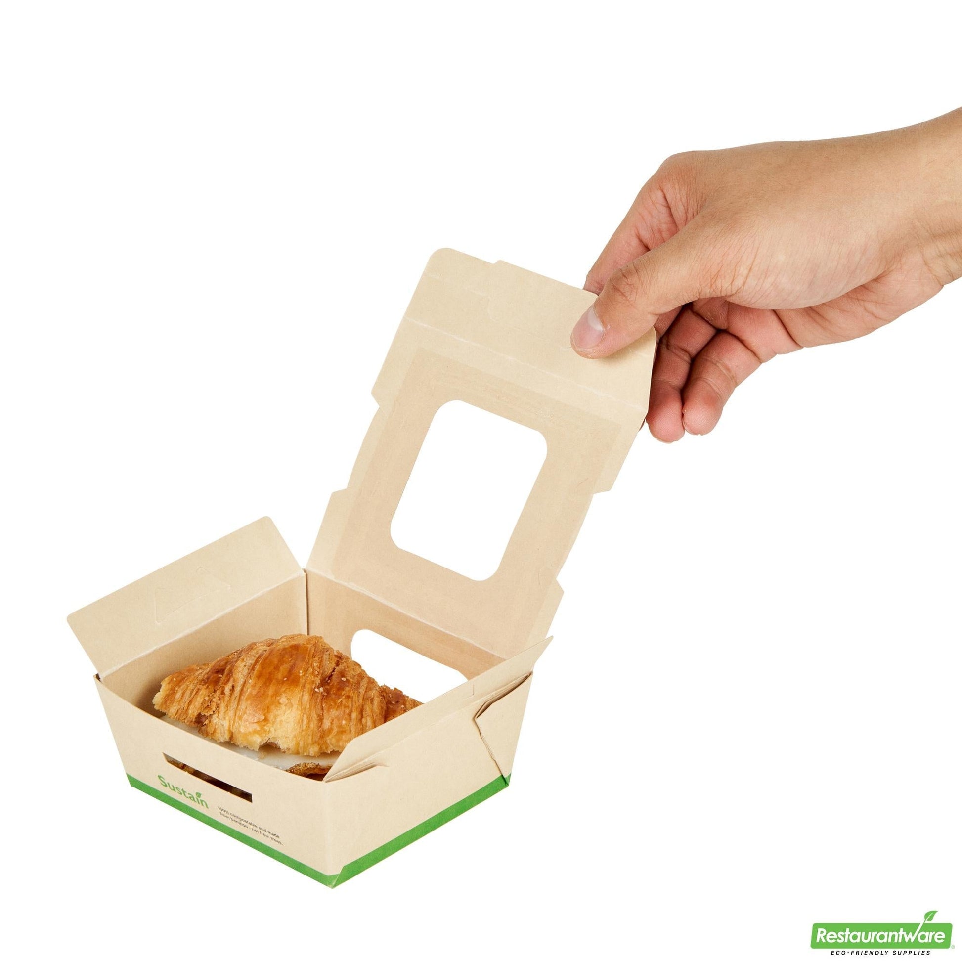 Wholesale Restaurantware 12 Oz Bamboo Paper Mini Bio Lunch Box- Bulk