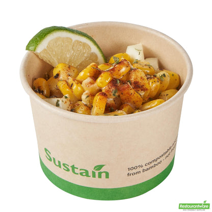 Wholesale Restaurantware 4 Oz Round Bamboo Paper to Go Cup - with Pla Lining, Compostable- Bulk
