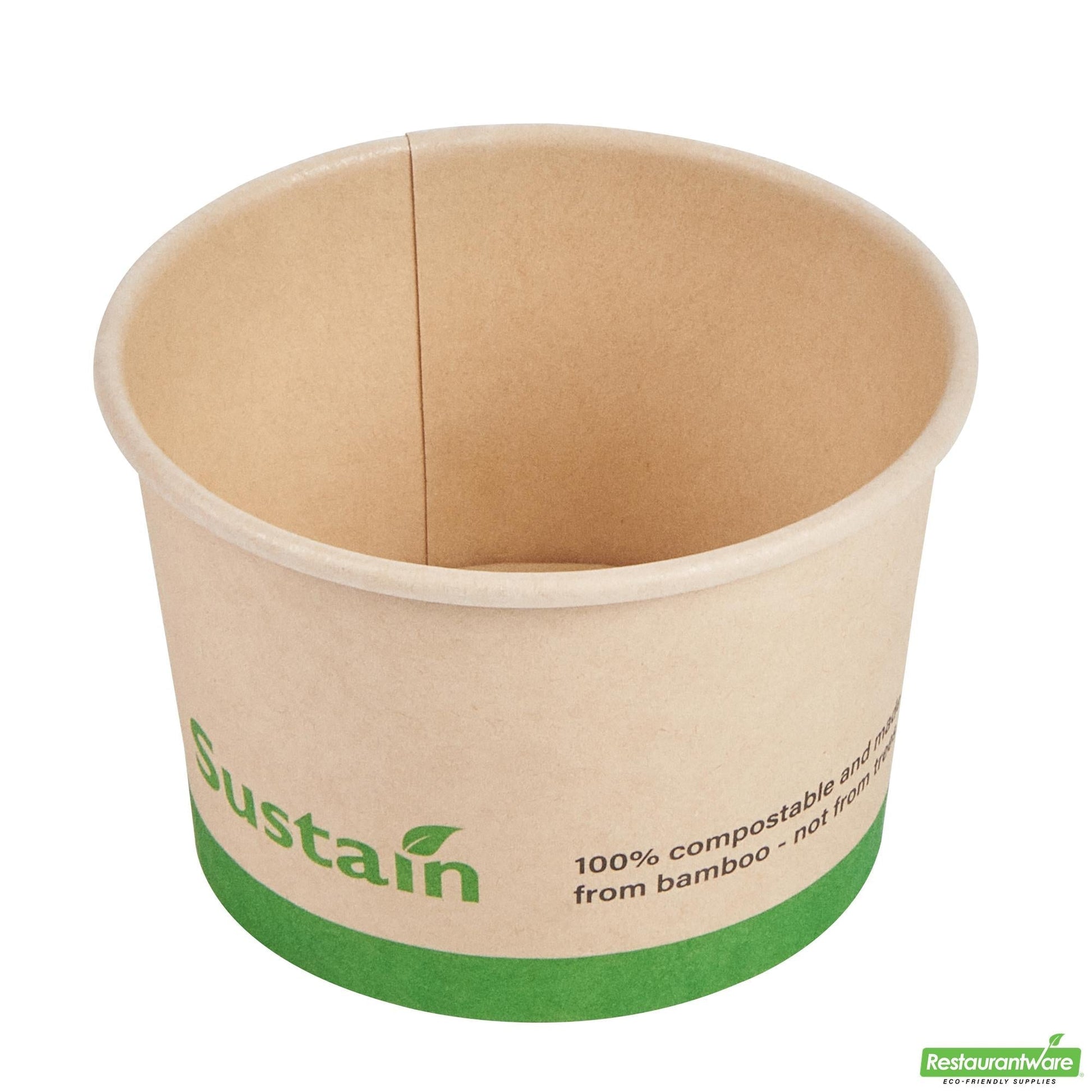 Wholesale Restaurantware 4 Oz Round Bamboo Paper to Go Cup - with Pla Lining, Compostable- Bulk