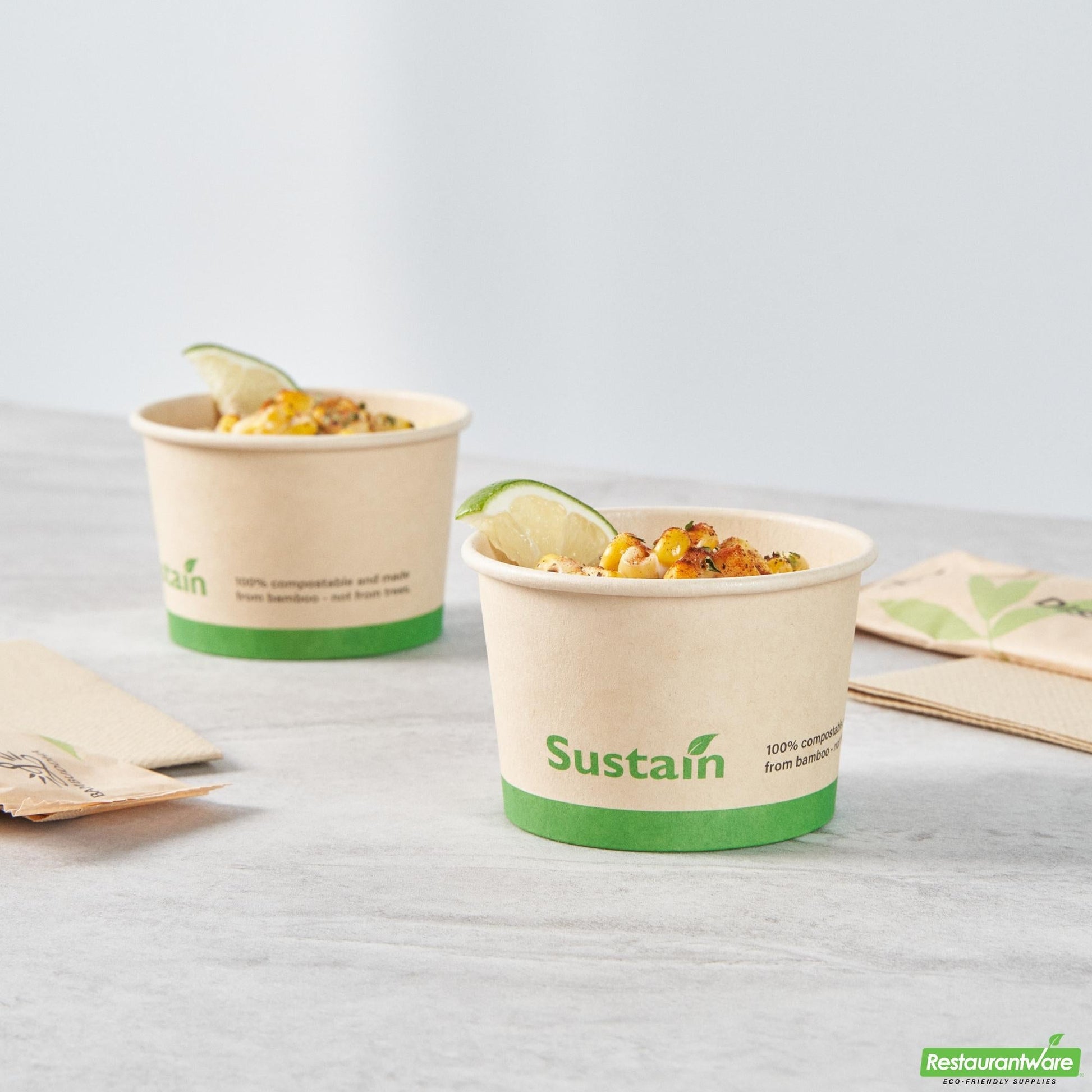Wholesale Restaurantware 4 Oz Round Bamboo Paper to Go Cup - with Pla Lining, Compostable- Bulk