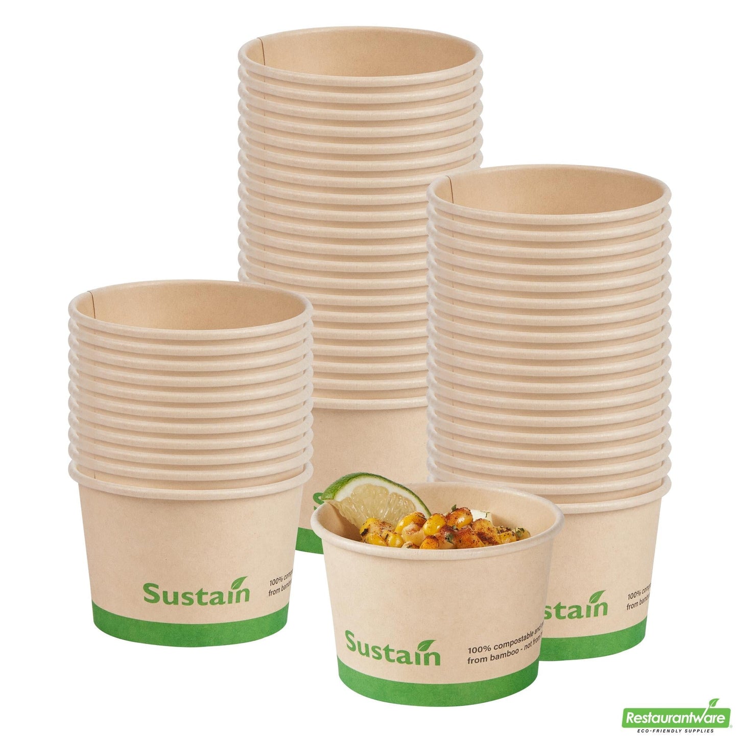 Wholesale Restaurantware 4 Oz Round Bamboo Paper to Go Cup - with Pla Lining, Compostable- Bulk