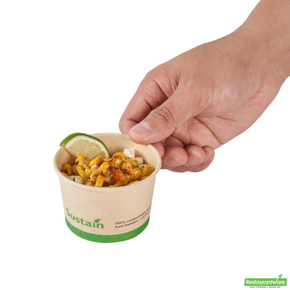 Wholesale Restaurantware 4 Oz Round Bamboo Paper to Go Cup - with Pla Lining, Compostable- Bulk