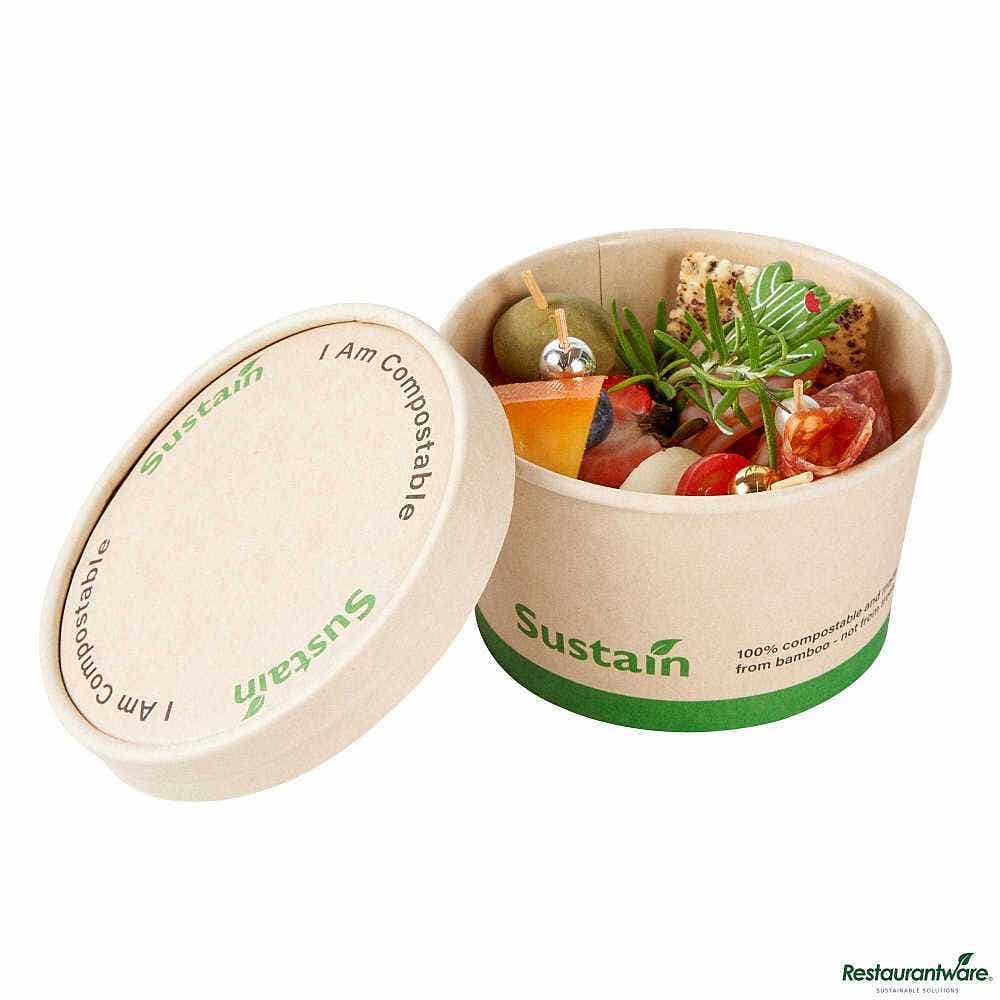 Wholesale Restaurantware Sustain Round Bamboo Paper To Go Cup Lid 50 ct- Bulk