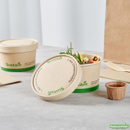 Wholesale Restaurantware Round Bamboo Paper to Go Cup Lid - with Pla Lining, Fits 12 Oz- Bulk