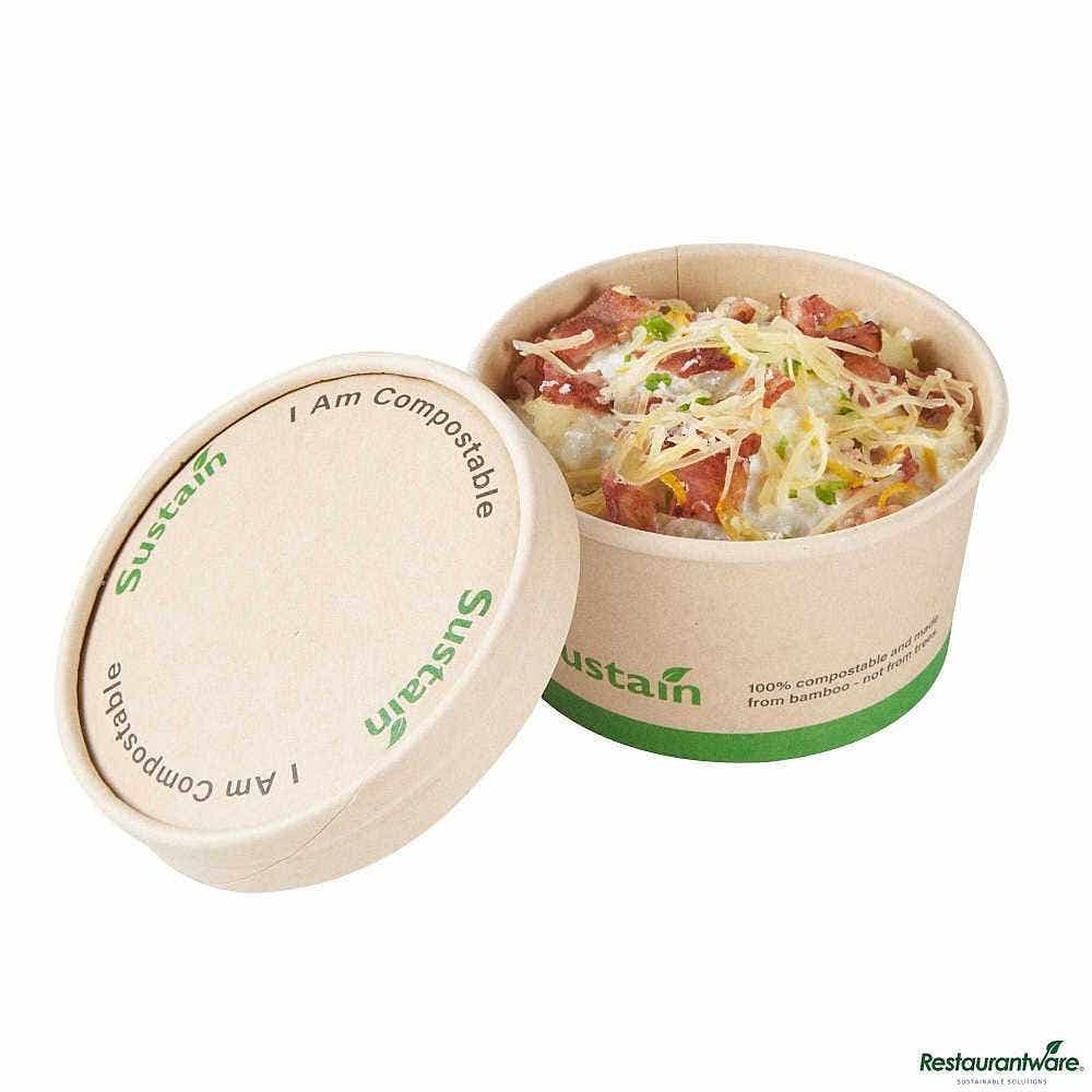 Restaurantware Sustain Round Bamboo Paper To Go Cup Lid 50 ct