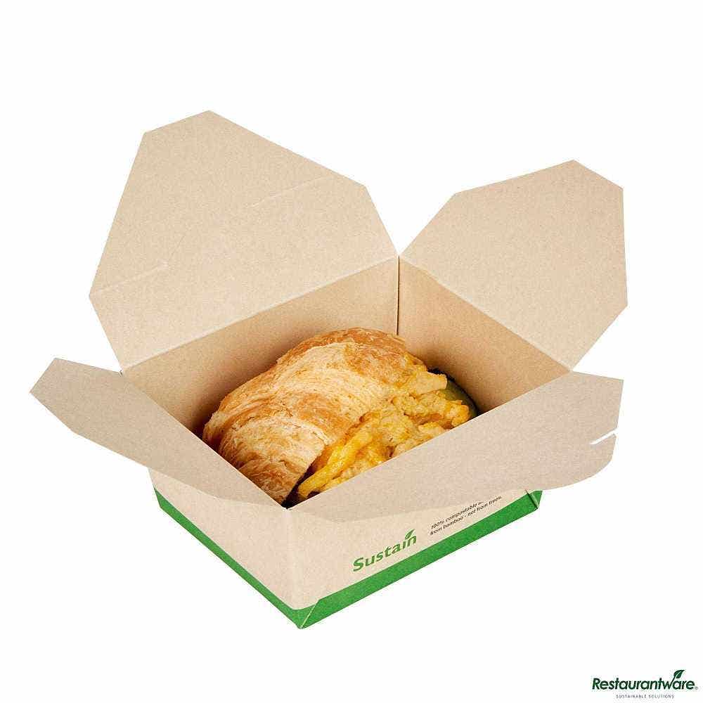 Wholesale Restaurantware Sustain 30 Oz Rectangle Bamboo Paper #1 Bio Box Take Out Container 50 ct- Bulk