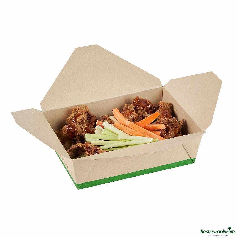 Wholesale Restaurantware Sustain 71 Oz Rectangle Bamboo Paper #3 Bio Box Take Out Container 50 ct- Bulk