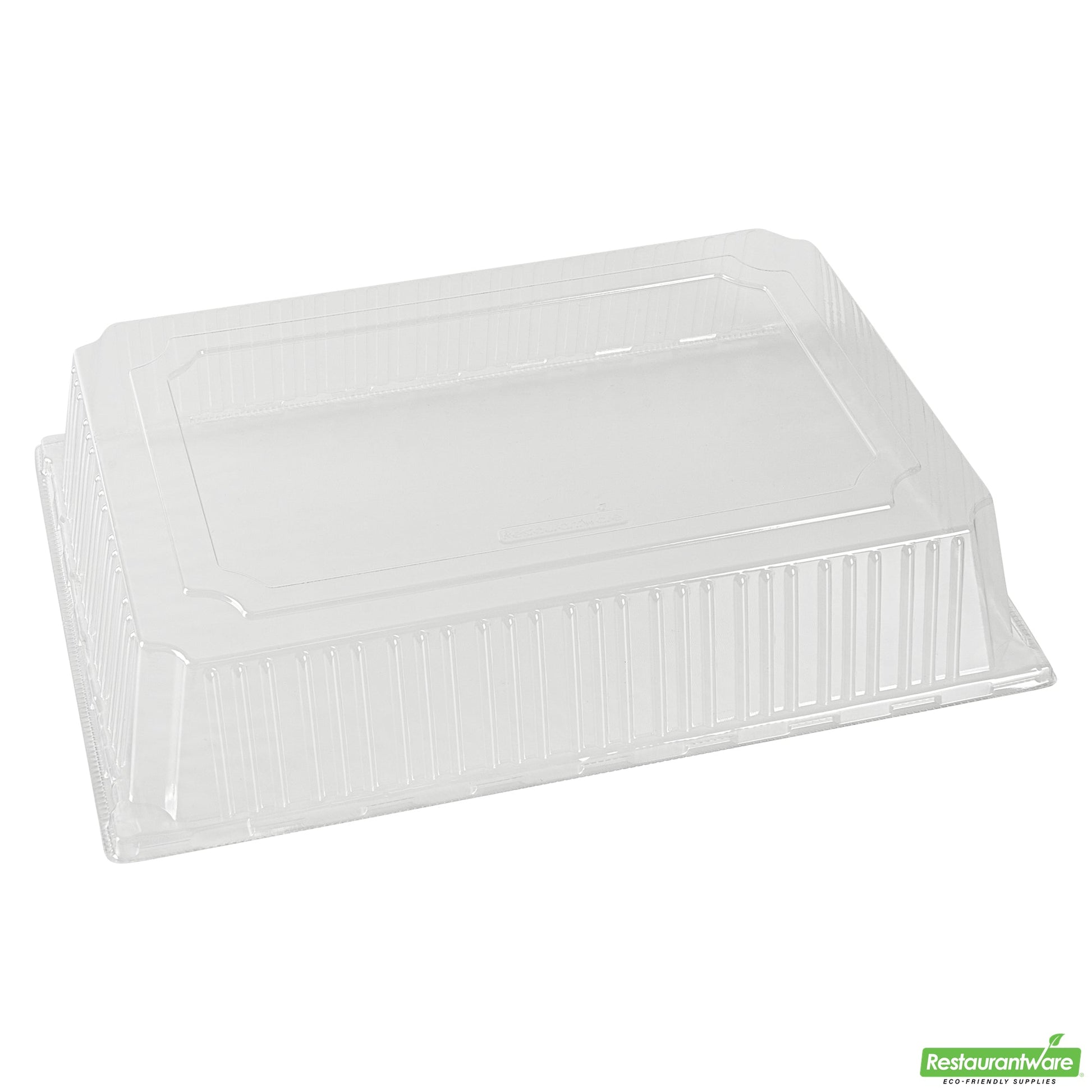 Wholesale Restaurantware Taipei Rectangle Clear Plastic Lid - Fits 15 1/4 x 10 3/4 Poplar Plate- Bulk