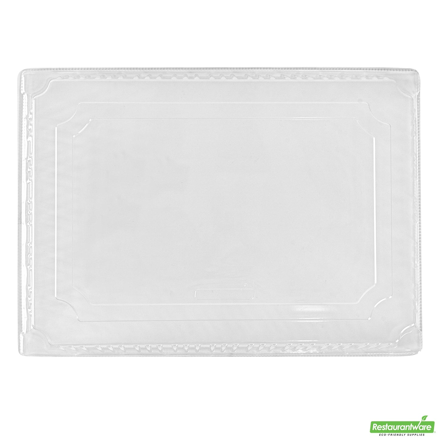 Wholesale Restaurantware Taipei Rectangle Clear Plastic Lid - Fits 15 1/4 x 10 3/4 Poplar Plate- Bulk