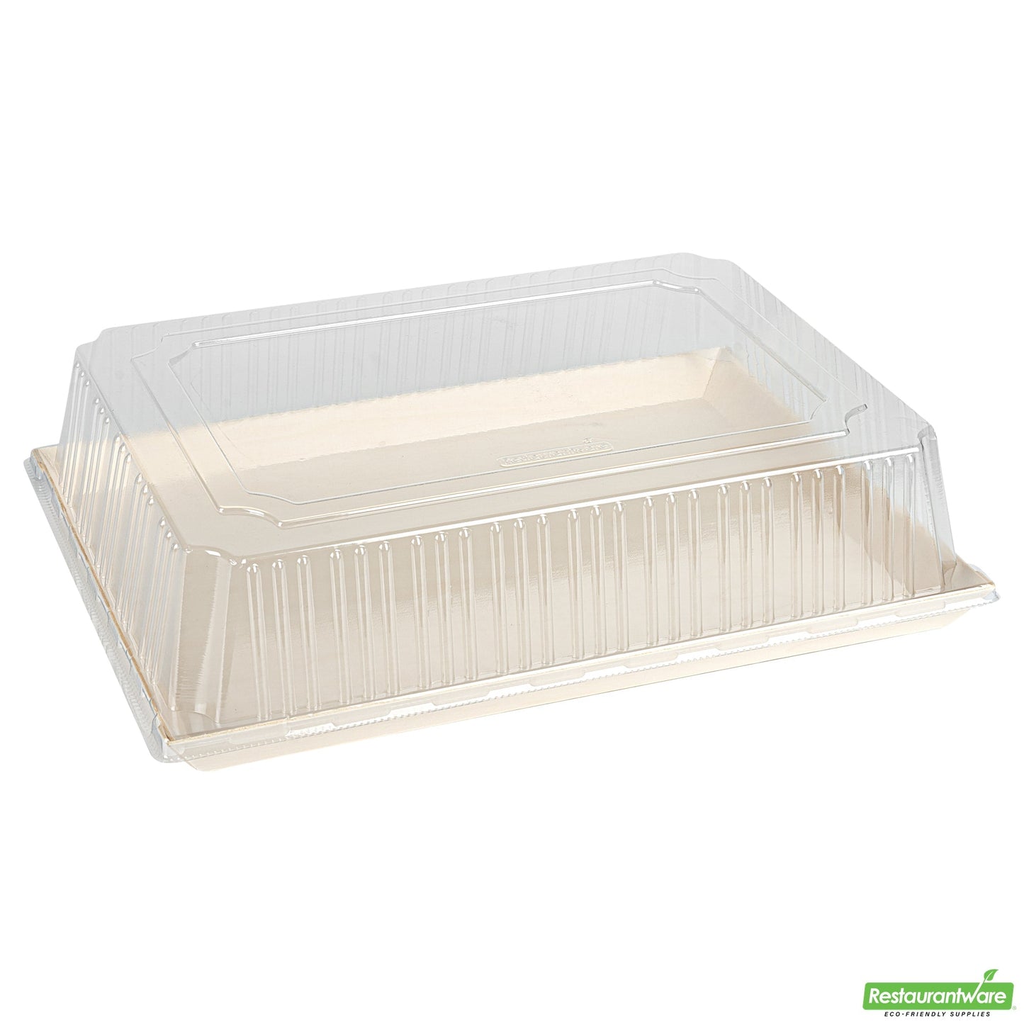 Wholesale Restaurantware Taipei Rectangle Clear Plastic Lid - Fits 15 1/4 x 10 3/4 Poplar Plate- Bulk