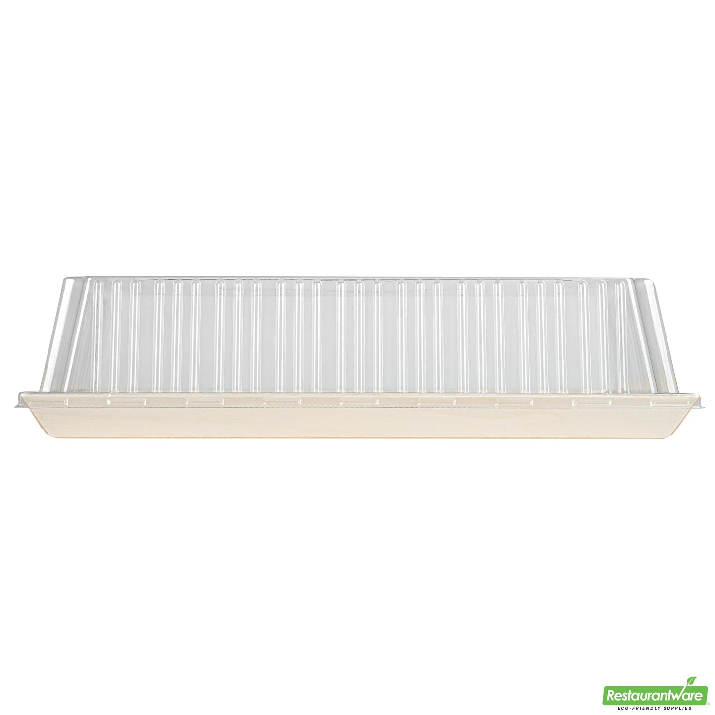 Wholesale Restaurantware Taipei Rectangle Clear Plastic Lid - Fits 15 1/4 x 10 3/4 Poplar Plate- Bulk