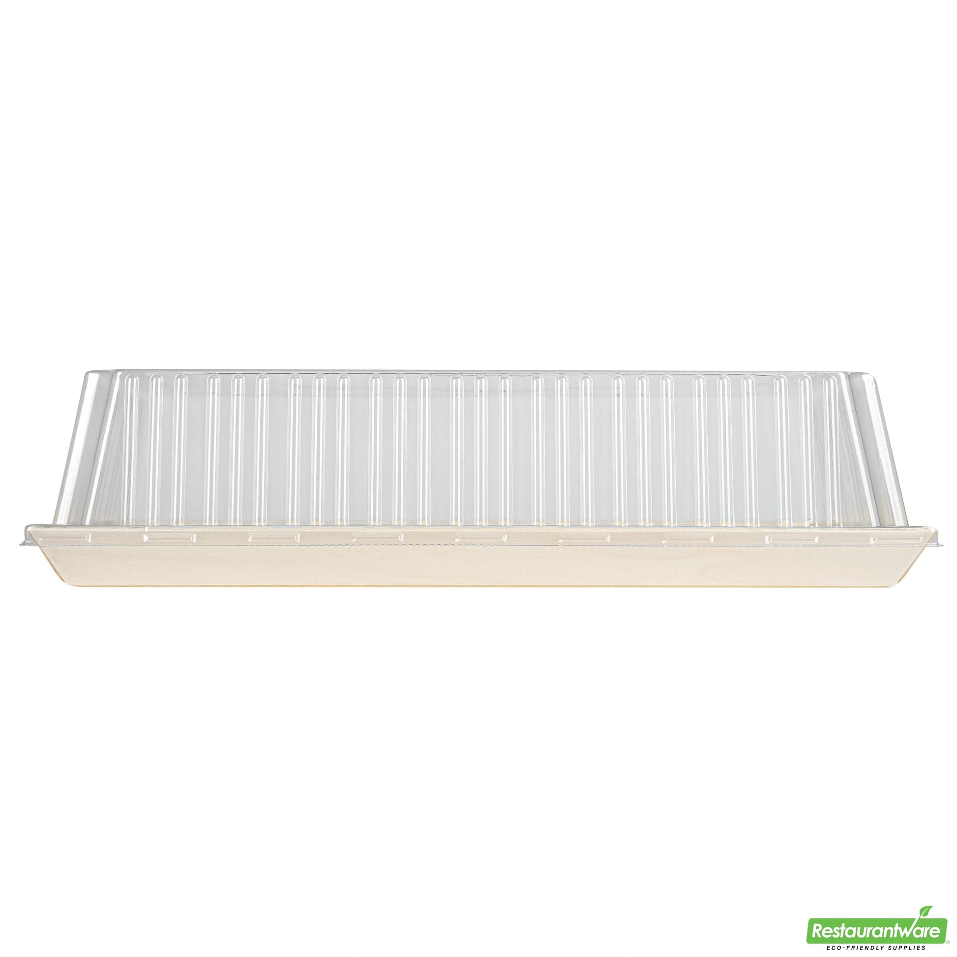 Wholesale Restaurantware Taipei Rectangle Clear Plastic Lid - Fits 15 1/4 x 10 3/4 Poplar Plate- Bulk