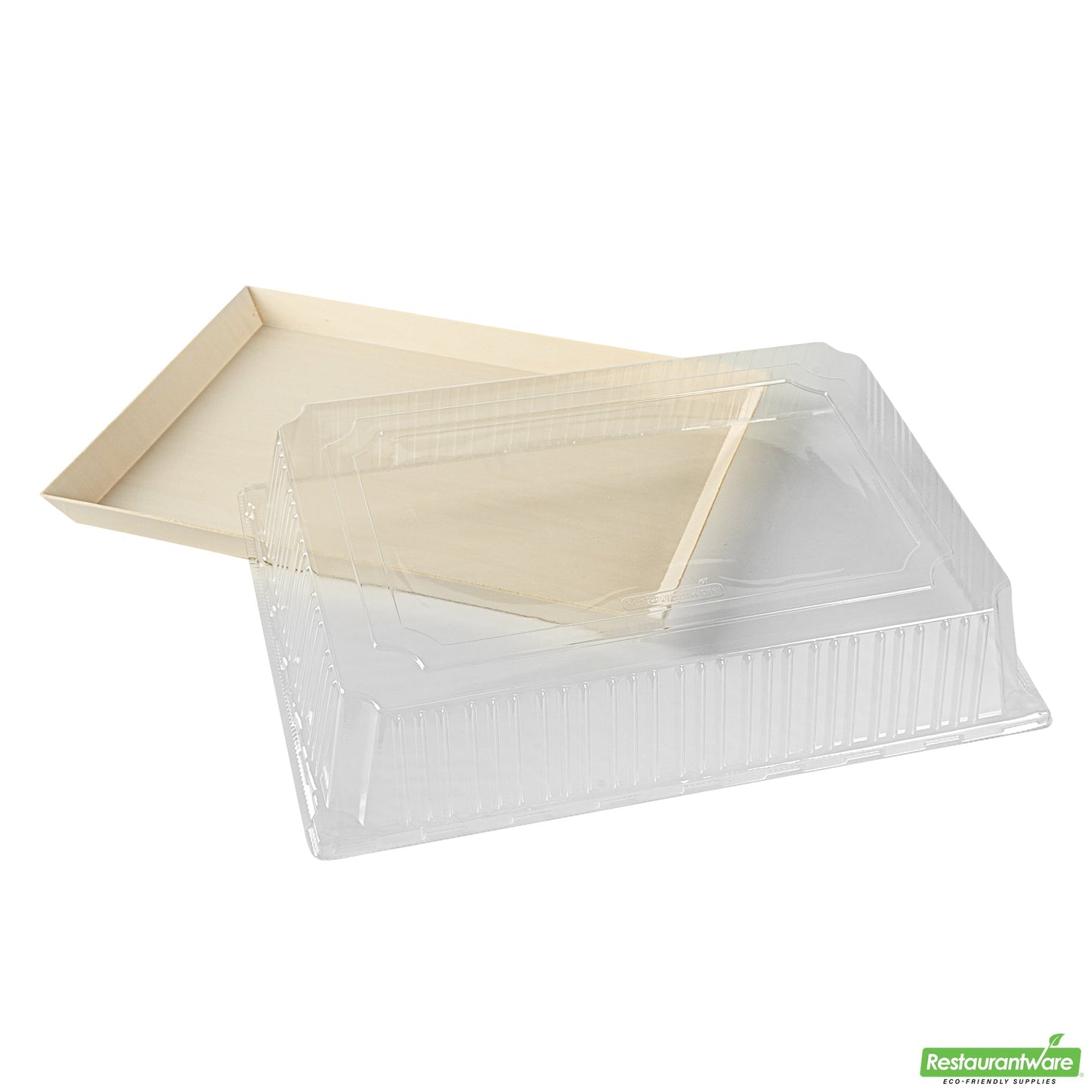 Wholesale Restaurantware Taipei Rectangle Clear Plastic Lid - Fits 15 1/4 x 10 3/4 Poplar Plate- Bulk