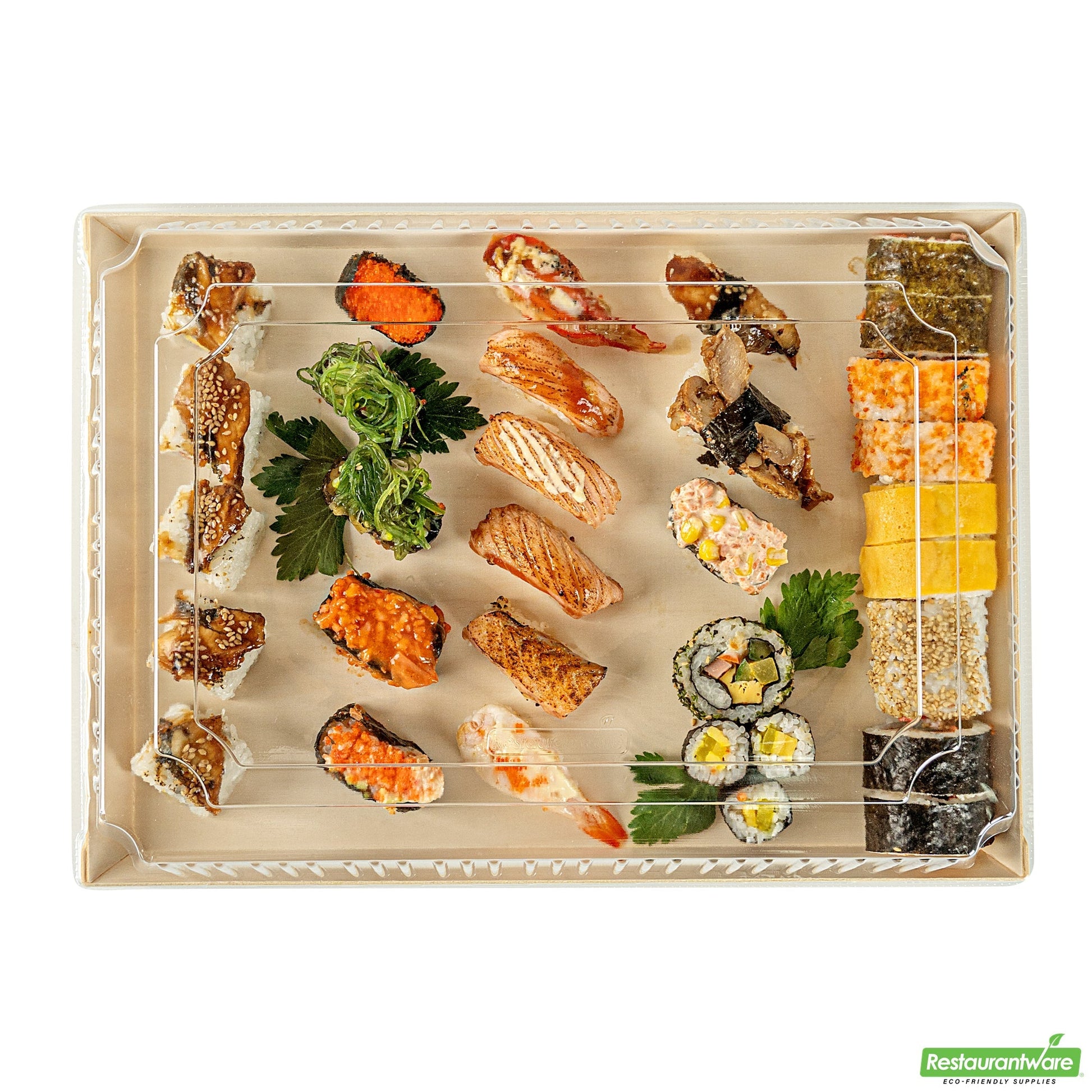 Wholesale Restaurantware Taipei Rectangle Clear Plastic Lid - Fits 15 1/4 x 10 3/4 Poplar Plate- Bulk