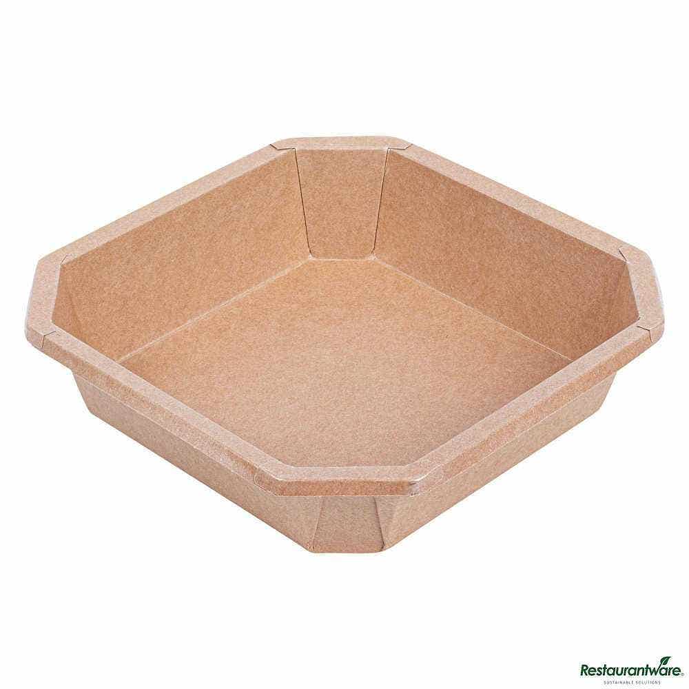 Wholesale Restaurantware Sustain 41 Oz Octagonal Kraft Paper Take Out Container 25 ct- Bulk
