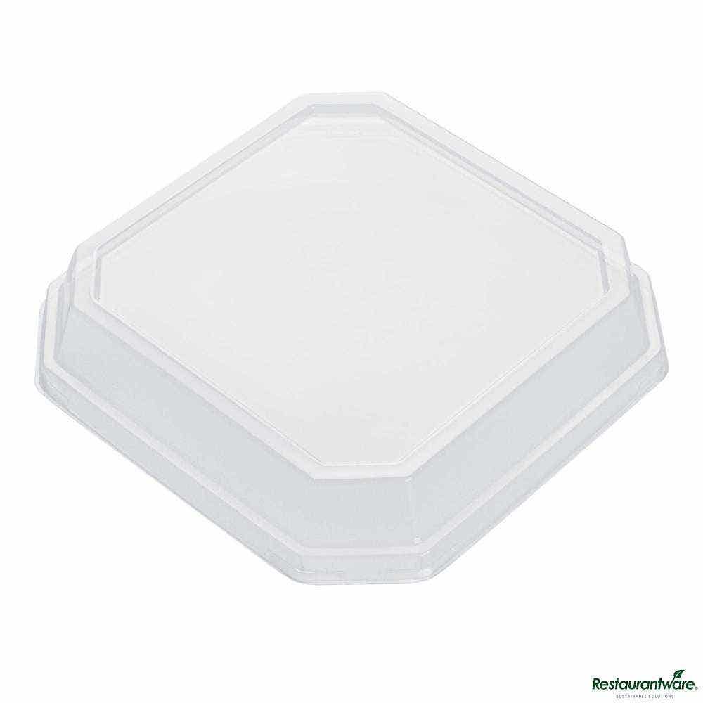 Wholesale Restaurantware Sustain Octagonal Clear PLA Plastic Dome Lid 25 ct- Bulk
