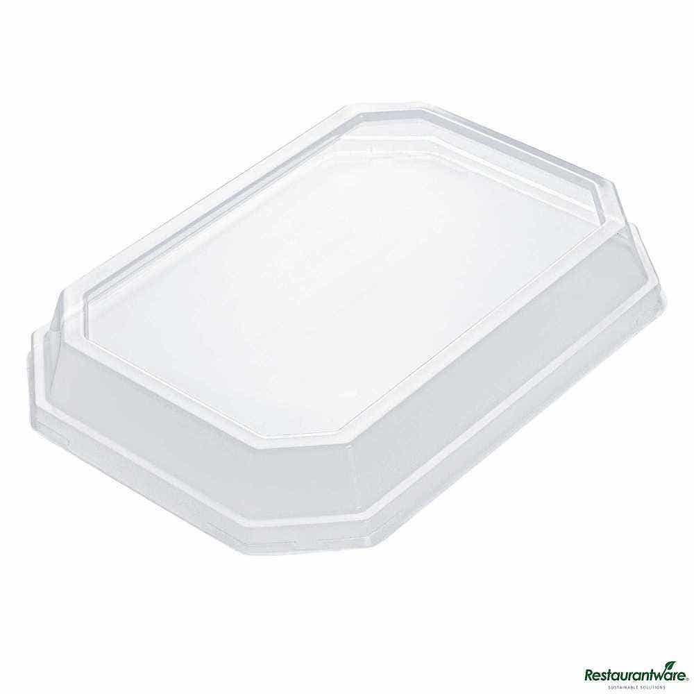 Wholesale Restaurantware Sustain Octagonal Clear PLA Plastic Dome Lid 25 ct- Bulk