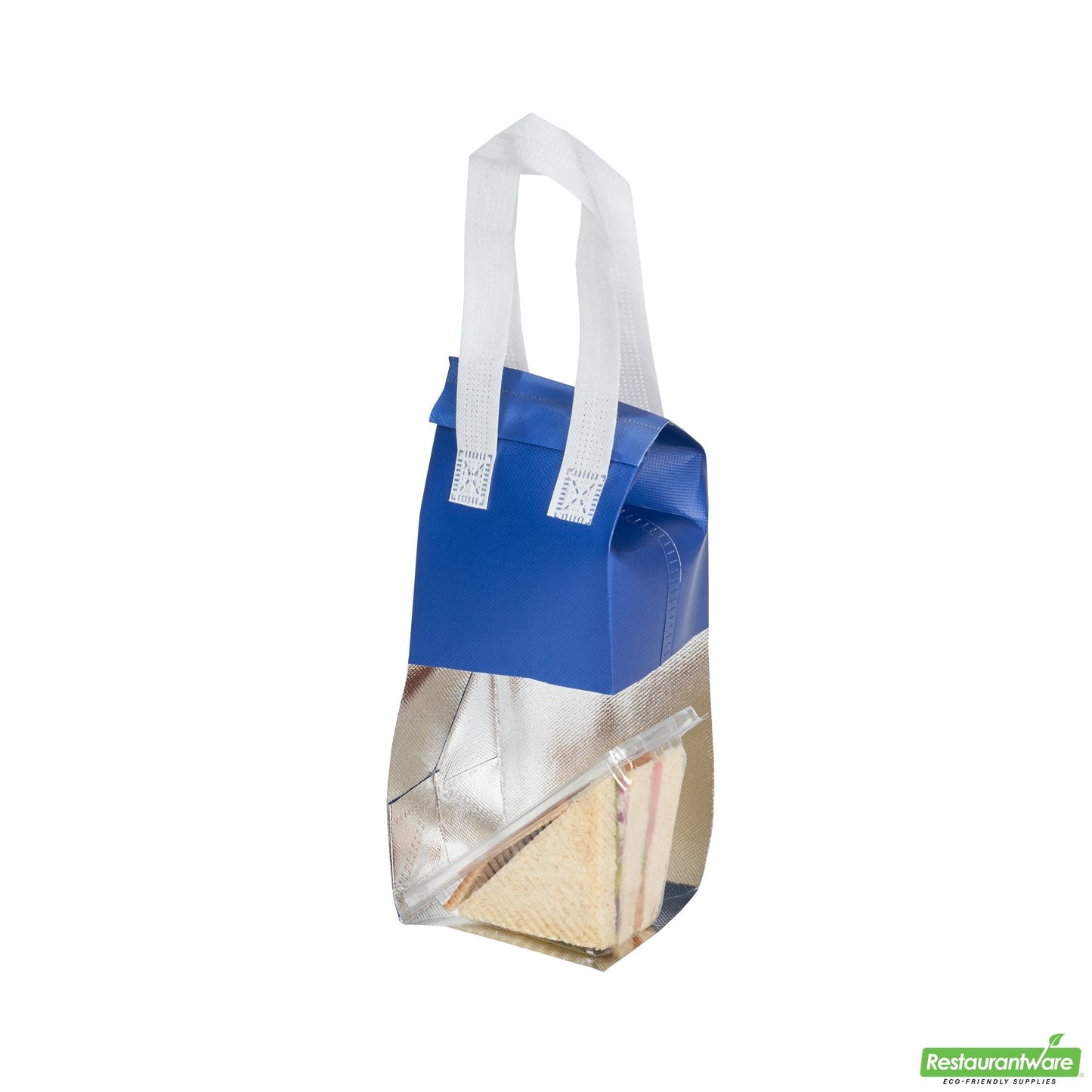 Wholesale Restaurantware Bag Tek Blue Insulated Take Out Bag - Tamper-Evident - 4 3/4 X 4 X 11 - 100 Count Box- Bulk