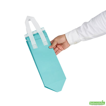 Wholesale Restaurantware Bag Tek Teal Insulated Take Out Bag - Tamper-Evident - 4 3/4 X 4 X 11 - 100 Count Box- Bulk