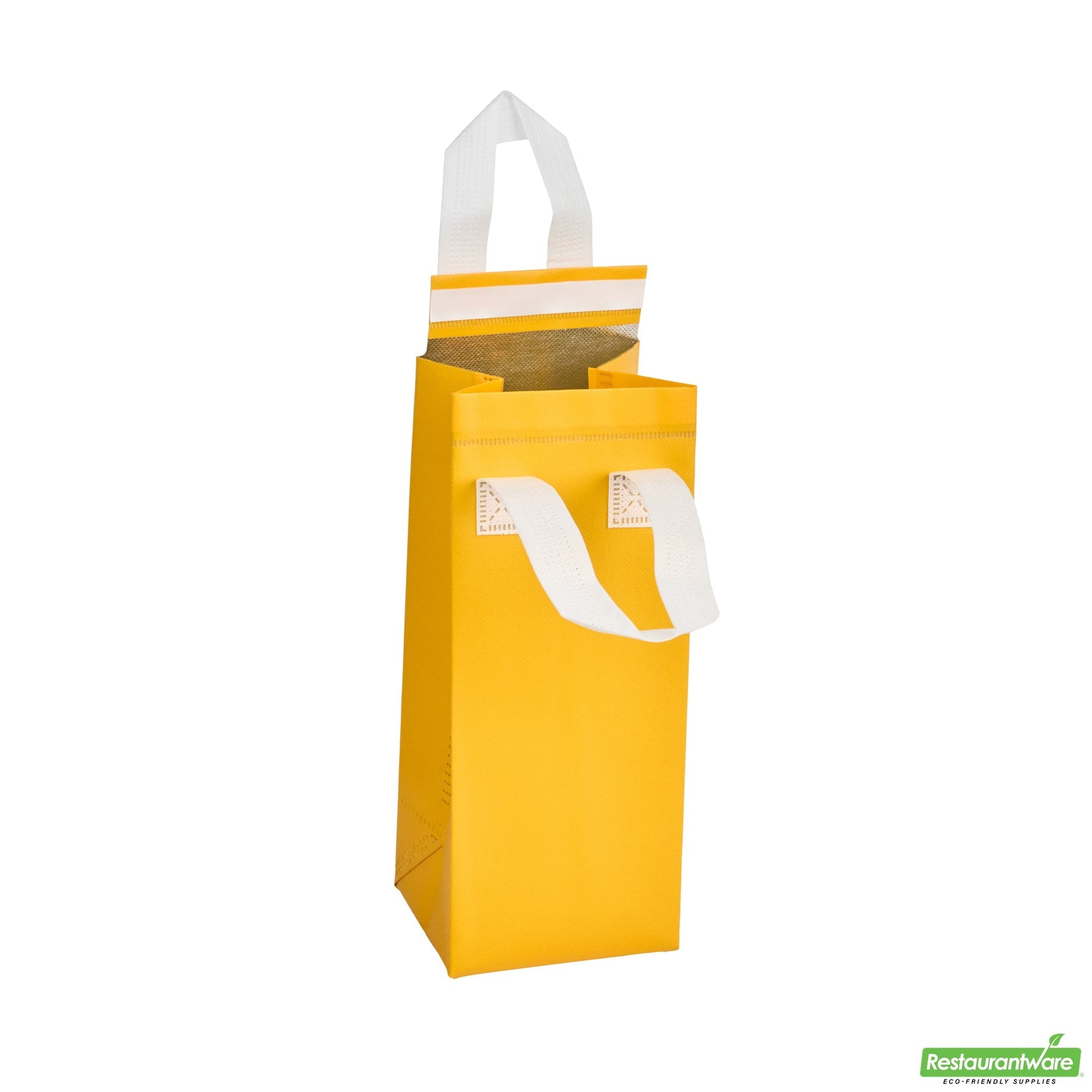 Wholesale Restaurantware Bag Tek Yellow Insulated Take Out Bag - Tamper-Evident - 4 3/4 X 4 X 11 - 25 Count Box- Bulk