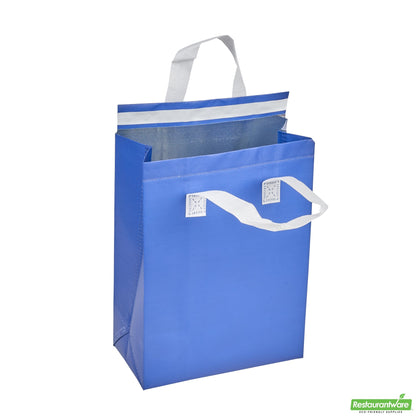 Wholesale Restaurantware Bag Tek Blue Insulated Take Out Bag - Tamper-Evident - 8 1/4 X 4 1/4 X 10 3/4 - 100 Count Box- Bulk