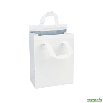 Wholesale Restaurantware Bag Tek White Insulated Take Out Bag - Tamper-Evident - 8 1/4 X 4 1/4 X 10 3/4 - 100 Count Box- Bulk