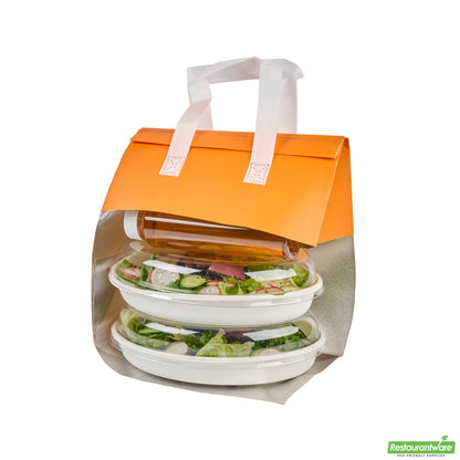Wholesale Restaurantware Bag Tek Orange Insulated Take Out Bag - Tamper-Evident - 9 1/2 X 6 X 10 1/4 - 100 Count Box- Bulk