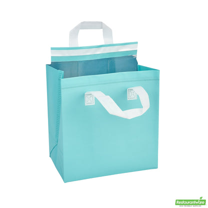 Wholesale Restaurantware Bag Tek Teal Insulated Take Out Bag - Tamper-Evident - 9 1/2 X 6 X 10 1/4 - 100 Count Box- Bulk