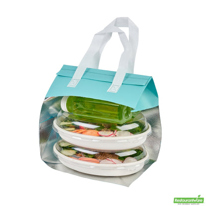Wholesale Restaurantware Bag Tek Teal Insulated Take Out Bag - Tamper-Evident - 9 1/2 X 6 X 10 1/4 - 100 Count Box- Bulk