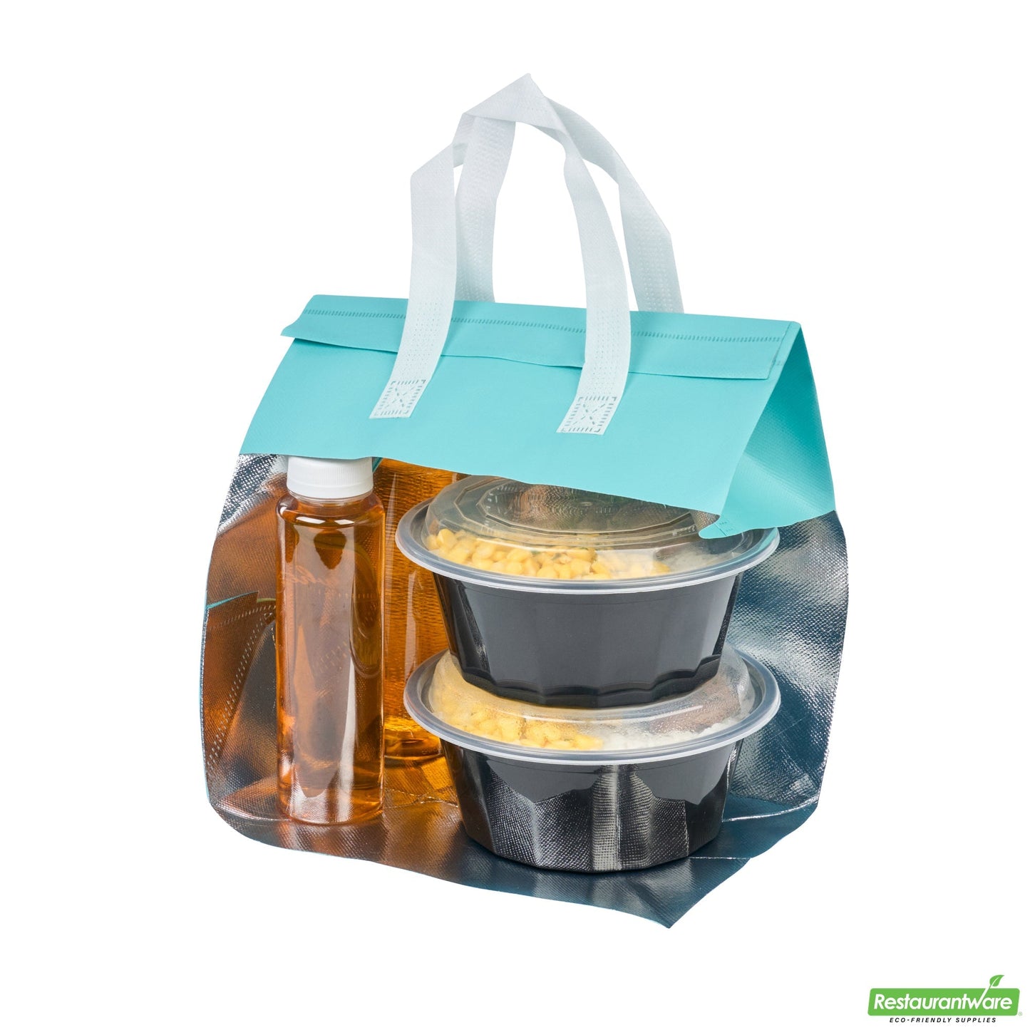 Wholesale Restaurantware Bag Tek Teal Insulated Take Out Bag - Tamper-Evident - 10 1/4 X 6 3/4 X 11 - 25 Count Box- Bulk