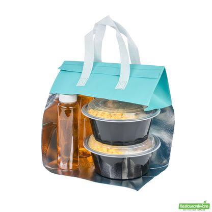 Wholesale Restaurantware Bag Tek Teal Insulated Take Out Bag - Tamper-Evident - 10 1/4 X 6 3/4 X 11 - 25 Count Box- Bulk