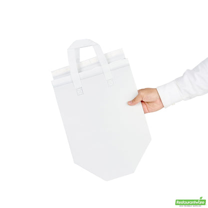 Wholesale Restaurantware Bag Tek White Insulated Take Out Bag - Tamper-Evident - 10 1/4 X 6 3/4 X 11 - 100 Count Box- Bulk