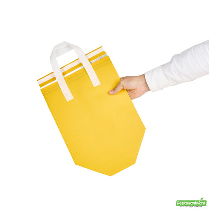 Wholesale Restaurantware Bag Tek Yellow Insulated Take Out Bag - Tamper-Evident - 10 1/4 X 6 3/4 X 11 - 25 Count Box- Bulk