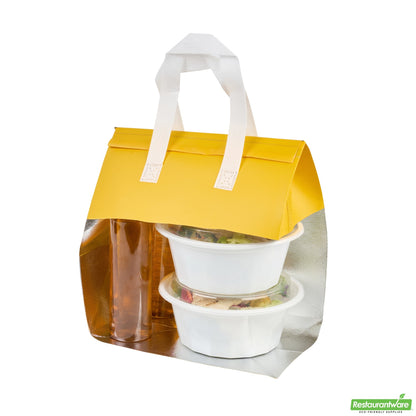 Wholesale Restaurantware Bag Tek Yellow Insulated Take Out Bag - Tamper-Evident - 10 1/4 X 6 3/4 X 11 - 25 Count Box- Bulk