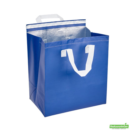 Wholesale Restaurantware Bag Tek Blue Insulated Take Out Bag - Tamper-Evident - 11 3/4 X 7 3/4 X 12 1/2 - 100 Count Box- Bulk