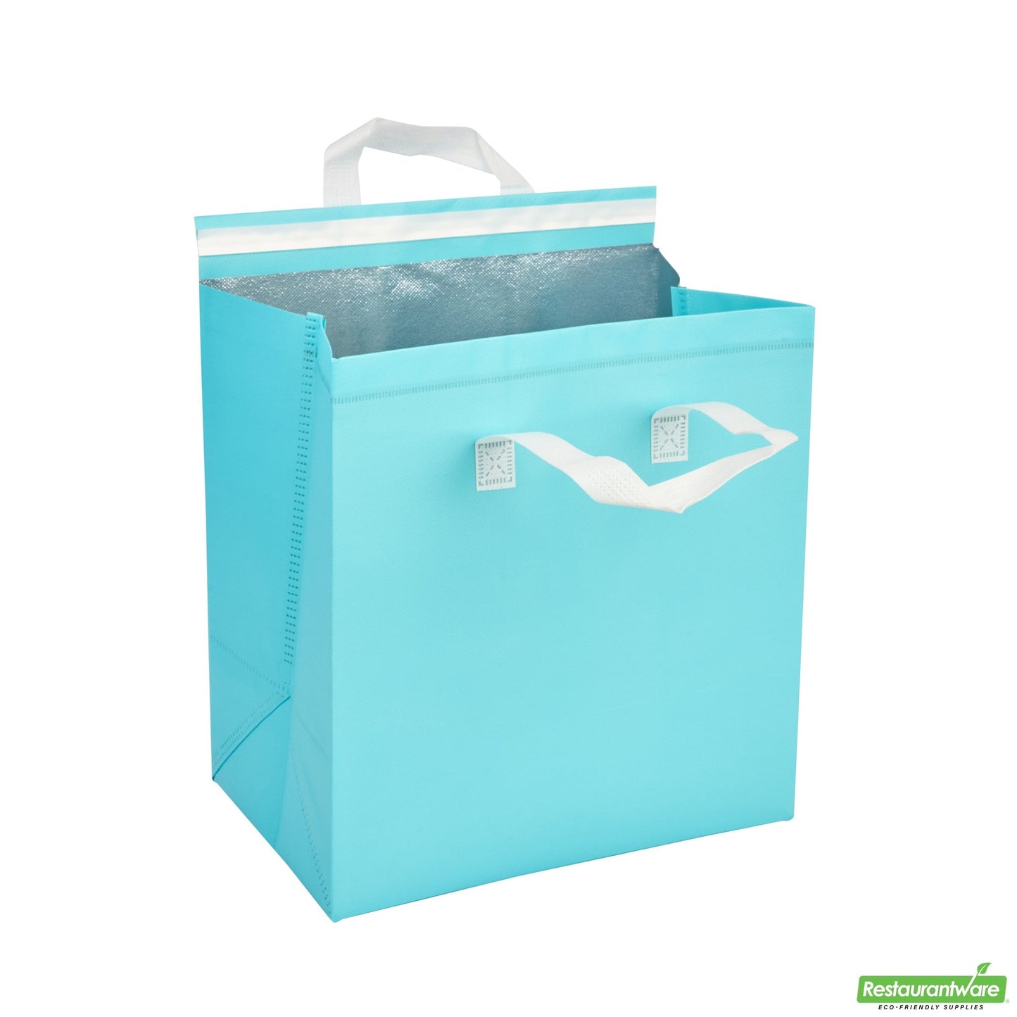 Wholesale Restaurantware Bag Tek Teal Insulated Take Out Bag - Tamper-Evident - 11 3/4 X 7 3/4 X 12 1/2 - 25 Count Box- Bulk