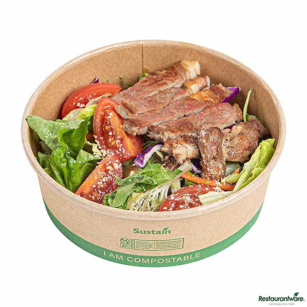 Wholesale Restaurantware Sustain 17 Oz Round Kraft Paper Take Out Container 50 ct- Bulk