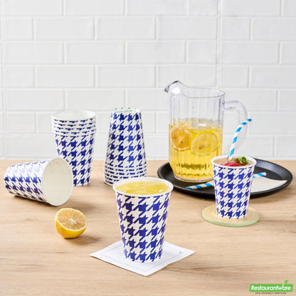 Wholesale Restaurantware RW Base 12 Oz Round White Paper Cold Cup - 3 1/2 X 3 1/2 X 4 1/4 - 500 Count Box- Bulk