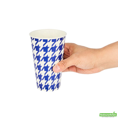 Wholesale Restaurantware RW Base 16 Oz Round White Paper Cold Cup - 3 1/2 X 3 1/2 X 5 1/2 - 25 Count Box- Bulk