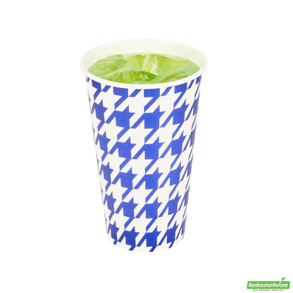 Wholesale Restaurantware RW Base 16 Oz Round White Paper Cold Cup - 3 1/2 X 3 1/2 X 5 1/2 - 25 Count Box- Bulk