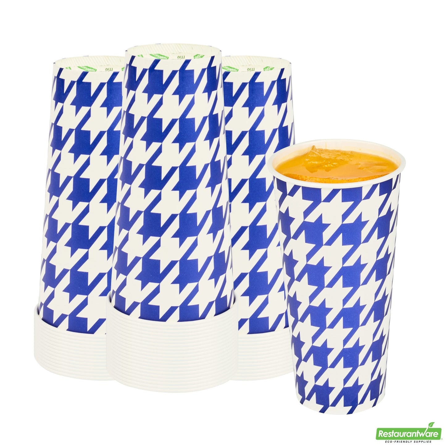 Wholesale Restaurantware RW Base 22 Oz Round White Paper Cold Cup - 3 1/2 X 3 1/2 X 6 3/4 - 25 Count Box- Bulk