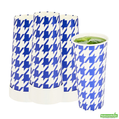 Wholesale Restaurantware RW Base 24 Oz Round White Paper Cold Cup - 3 1/2 X 3 1/2 X 7 - 500 Count Box- Bulk